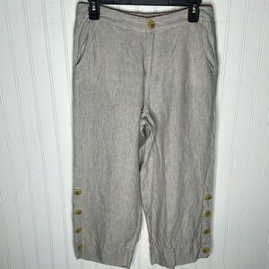 Soft Surroundings Wide leg Crop Linen Pants Size Small